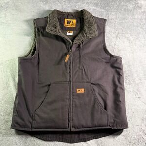 Wells Lamont Sherpa Lined Duck Canvas Work Vest Mens Large Brownish